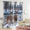 2pcs, 2D FLAT PRINTING Curtains (Without Rod) Winter Stags Popular Contemporary Curtains 100% Polyester Curtains Gifts