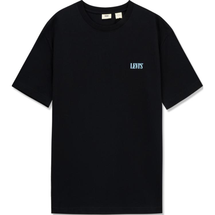 

Levis Comfortable Short Sleeve Round Neck Pullover T-Shirt Men tops Black 001AS-0000 S