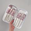 Professional 10PCS Makeup Brush Set Pink-Purple Gradient Handle Soft Synthetic Bristles for Full Face Cosmetic Application