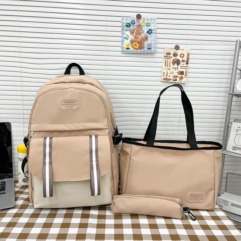 Three-Piece Backpack Set Student Schoolbag Shoulder Bag Female Large Capacity Backpack with Pen Bag