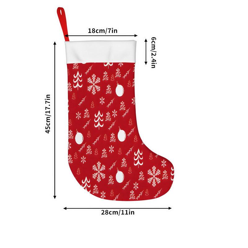 Christmas Decoration Fireplace Hanging Stocking1pc Large 18-Inch Farmhouse Vintage Christmas Stocking Suitable