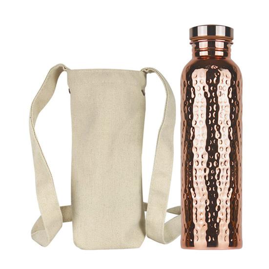 800ML Copper Sports Water Bottle Hammer Pattern Large Capacity Leakproof Portable Outdoor Cycling Gym Fitness Travel Electroplating Drinking Cup