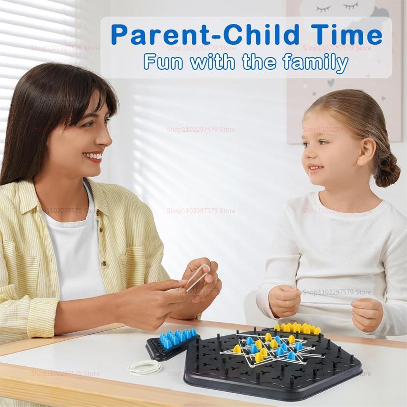 New Geometry Chain Chess Puzzle Triangle Chess Desktop Game Rubber Band Training Family Interaction Exercise Thinking Toys Gifts