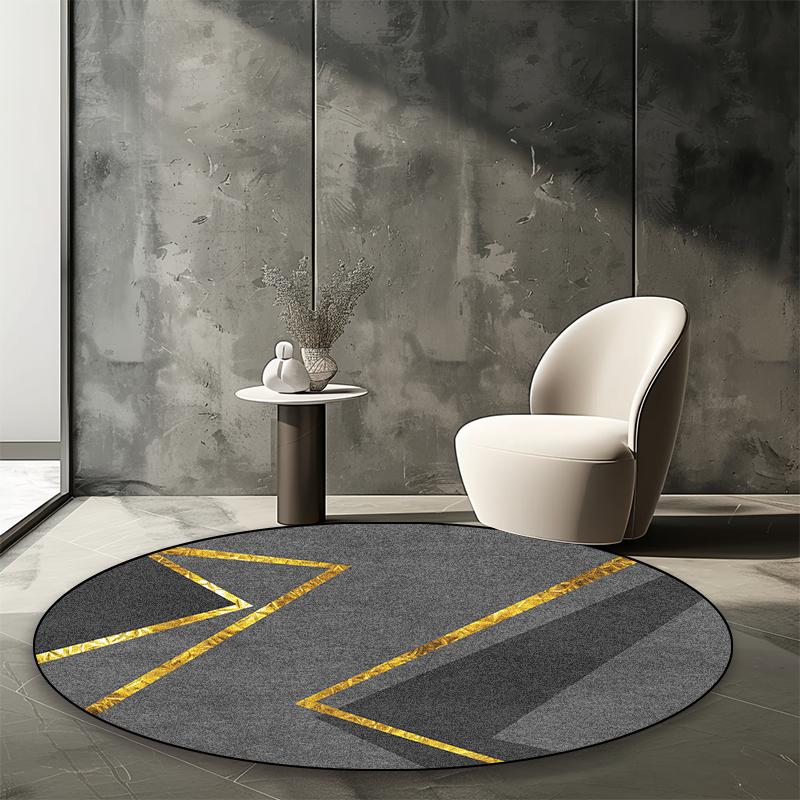 

Modern Abstract Round Carpet Living Room Geometric Pattern Decor Area Rugs Coffee Tables Office Chair Non-slip Mats Customizable 60*60cm