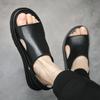 Fashion Summer Top Layer Cowhide Men's Beach Sandals Genuine Leather Casual Slippers  Men Shoes