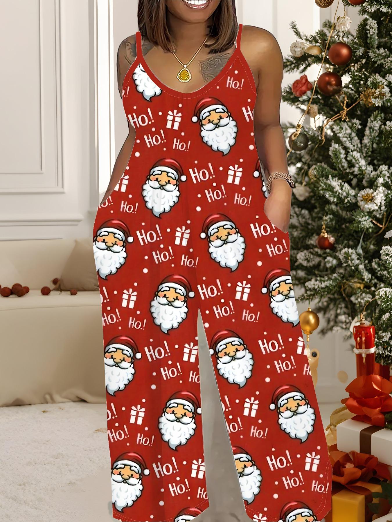 

Женский модный комбинезон, одежда больших размеров, повседневная модная одежда, графический дизайн с рождественским принтом, для вечеринок, рождественская одежда 6XL белый