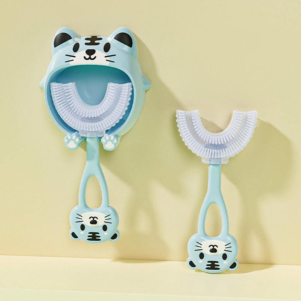 Children's Toothbrush Cartoon Pattern Manual Silicone Children's U-Shaped Toothbrush Oral Cleaning To Teeth