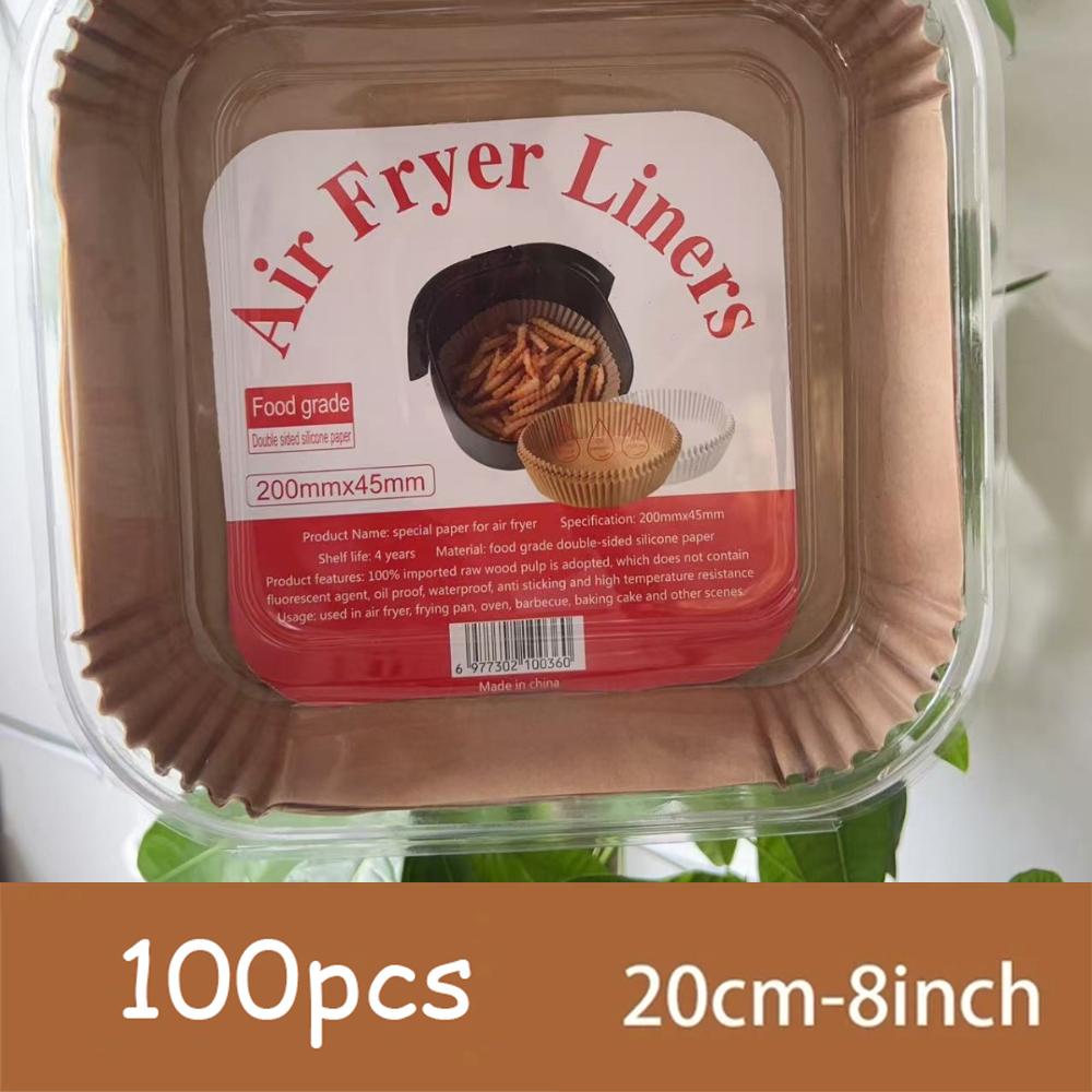 50/100pcs Non Stick Air Fryer Liners Paper For Baking Microwave Ovens Easy To Clean Oil Absorbing Perfect For Healthier Cooking