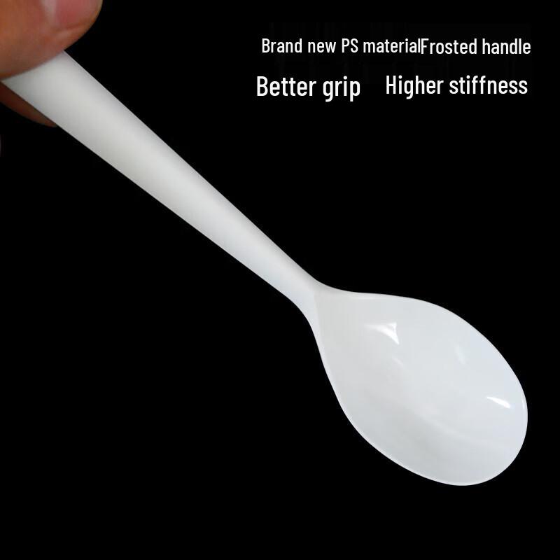 CHULV Disposable Black PS Plastic Spoons, 1000-Pack