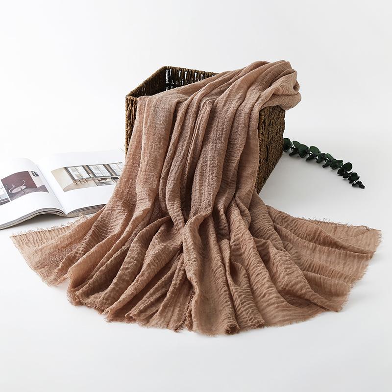 Women Cotton Linen Scarf Autumn Lady Solid Color Long Scarves Soft Thin Plain Shawl Foulard Viscose Wrap Shawls New Summer