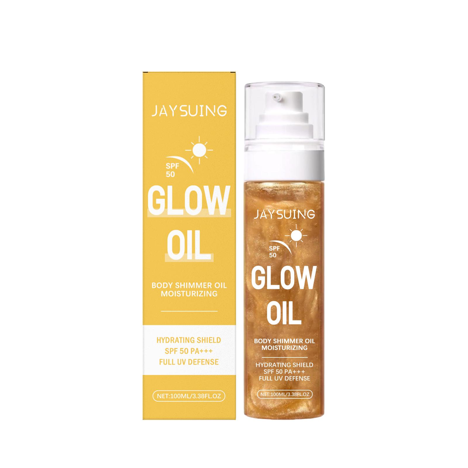 Jaysuing Coconut Shimmer Protective Oil Summer Outdoor Protection Refreshing Non-Greasy Lightweight Moisturizing Shiny