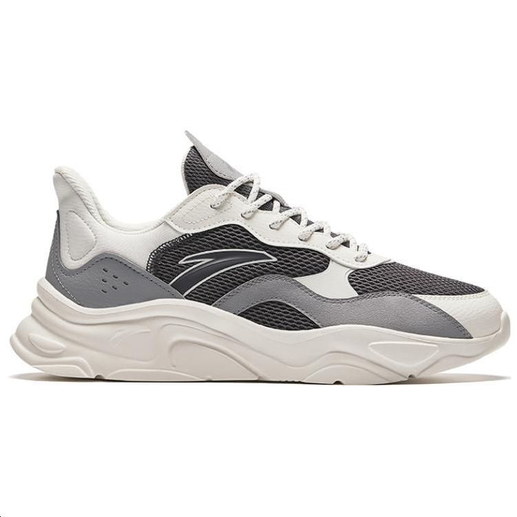 New Anta Little Millennium Cushioned Slip Resistant Low Top Casual Shoes Men's Gray White 912348826-11