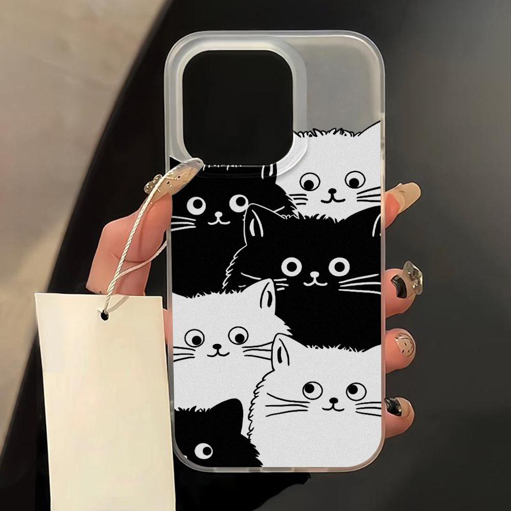 Θήκες κινητών τηλεφώνων για iPhone 11 13 15 Pro Max 12 14 Pro Max Θήκη iPhone 16 15 Plus 13 Pro 12 Frosted Texture Painted Cartoon Flowers