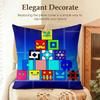 GGeometry Dash VVideo Cushion Cover Natural Linen Organic Fabric DoubleSided Printing Sofa Home Decor Gift Pillow Case