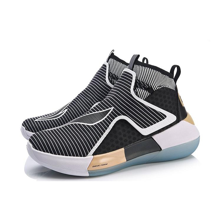 LiNing YuShuai 12 Non slip Lightweight High Top Basketball Shoes Men's Black Gold