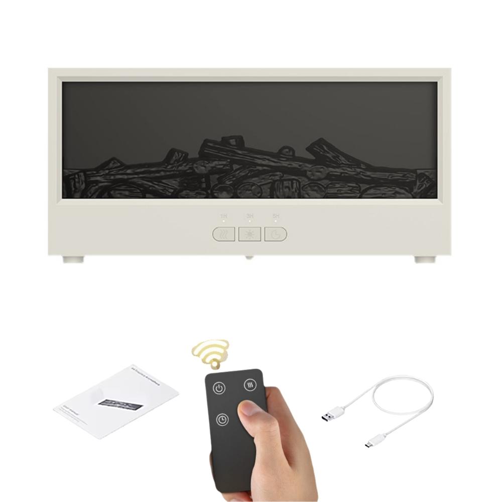 Kreativer Kamin-Luftbefeuchter, wasserloser, automatisch abschaltender Aroma-Diffusor für ätherische Öle mit LED-Licht und Fernbedienung als Geschenk für zu Hause