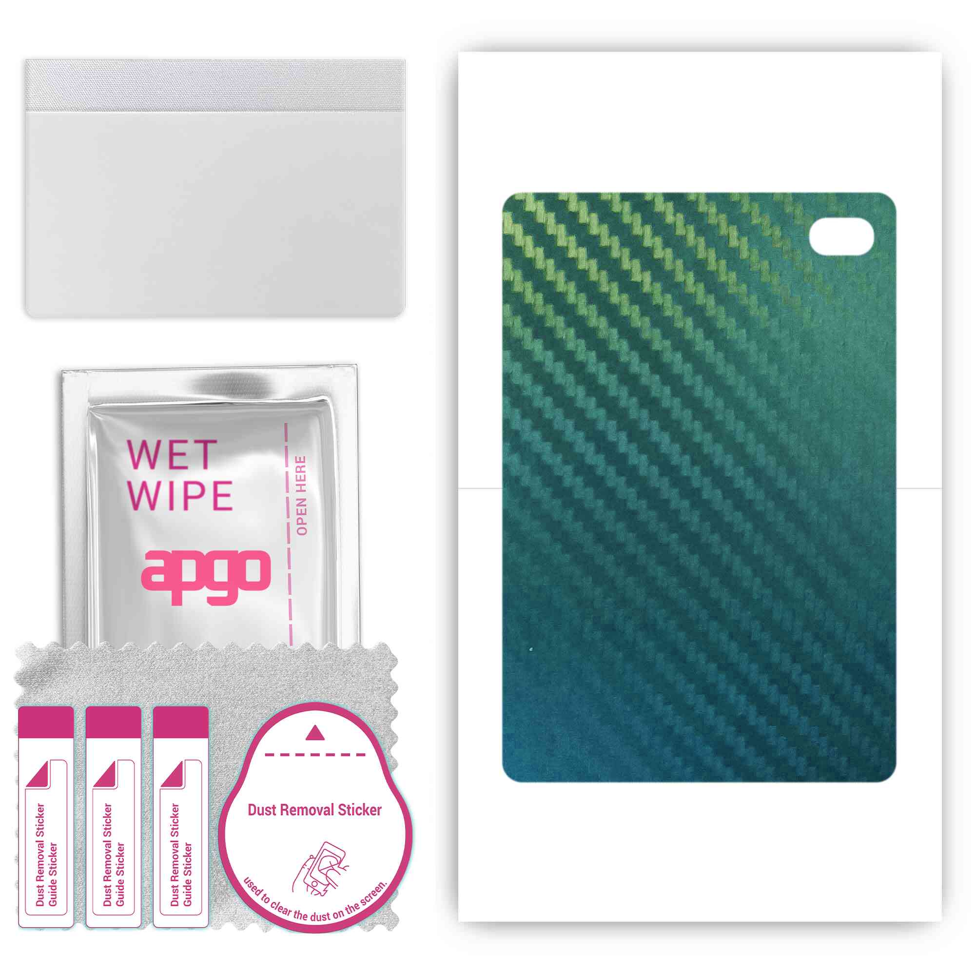 

apgo Protective Skin Sticker for the back compatible with Asus Adolpad P030, Wrap Film, Foil, Vinyl - Pattern Carbon Chameleon CAKA1