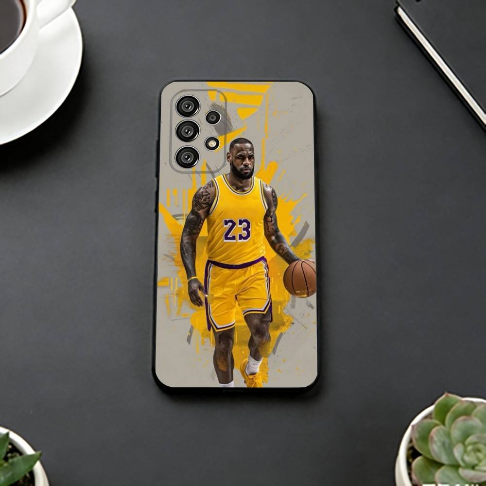 Sport Basketball L-LeBron James Handyhülle Schwarzes Silikon Weich Für Samsung S25,S24,S21,S22,S23,S30,Ultra,S20,Plus,Fe,Lite