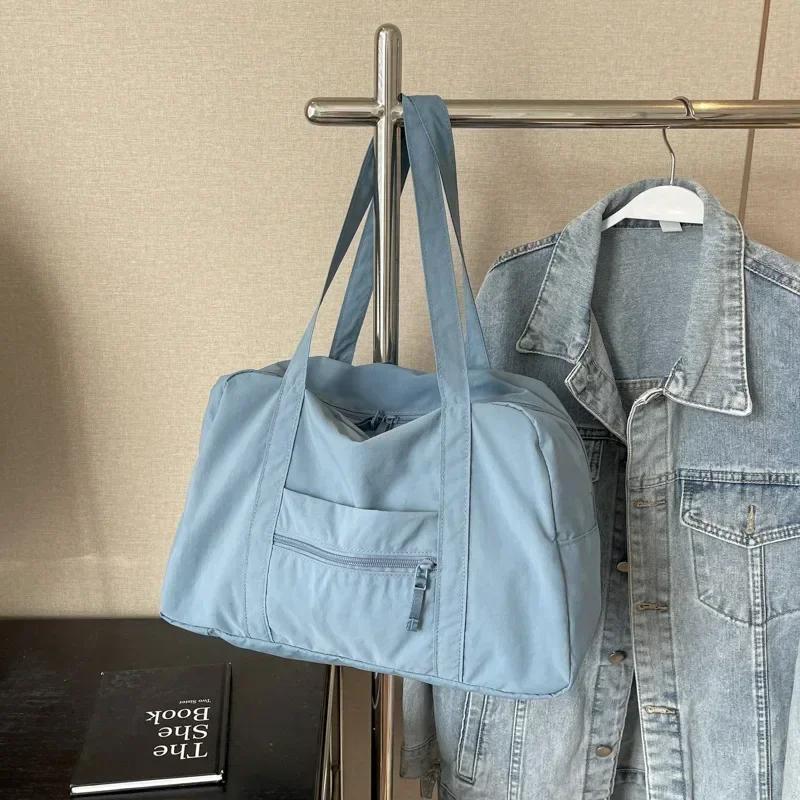 Casual Large Capaci Nylon Cloth Bag Women Fashion Commuter Shoulder Bag Short-Distance Travel Bag Fitness Bags