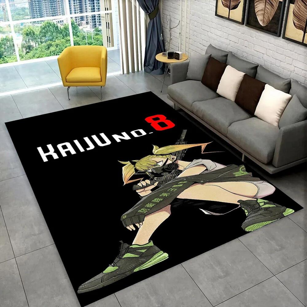 Tappeto Cartoon Anime Kaiju No.8 3D per Soggiorno Camera da Letto Casa Decorazione Divano, Tappetino Antiscivolo per Giochi Bambini Regalo
