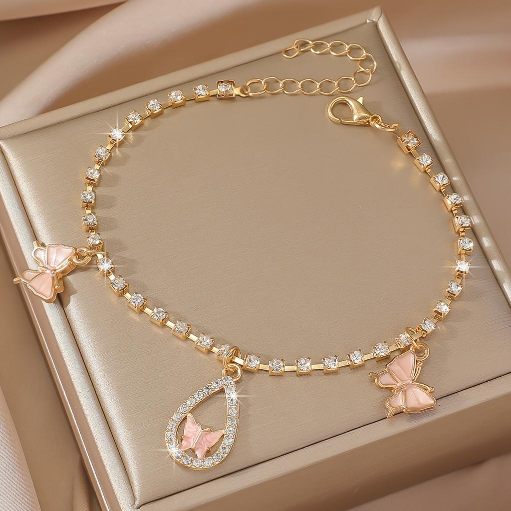 Cute Butterfly Elegant Anklet Bohemian Style Fashionable Women's Jewelry for Summer Beach Daily Wear