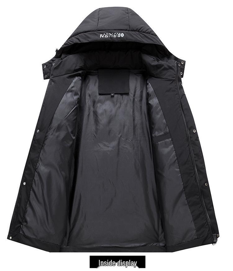 Winter Men's Business Down Jacket for Seniors - Thick, Warm, Plus Size Short Coat