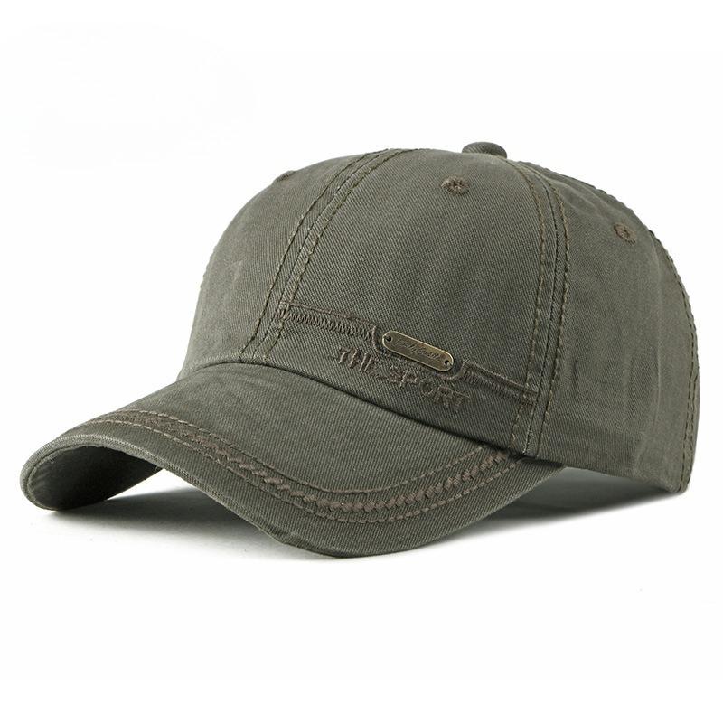 

High Quality Cotton Baseball Cap for Men and Women - THE SPORT Embroidered Casual Outdoor Sun Hat All Seasons Unisex Duckbill Cap adjustable（55-60cm） армія зелений колір