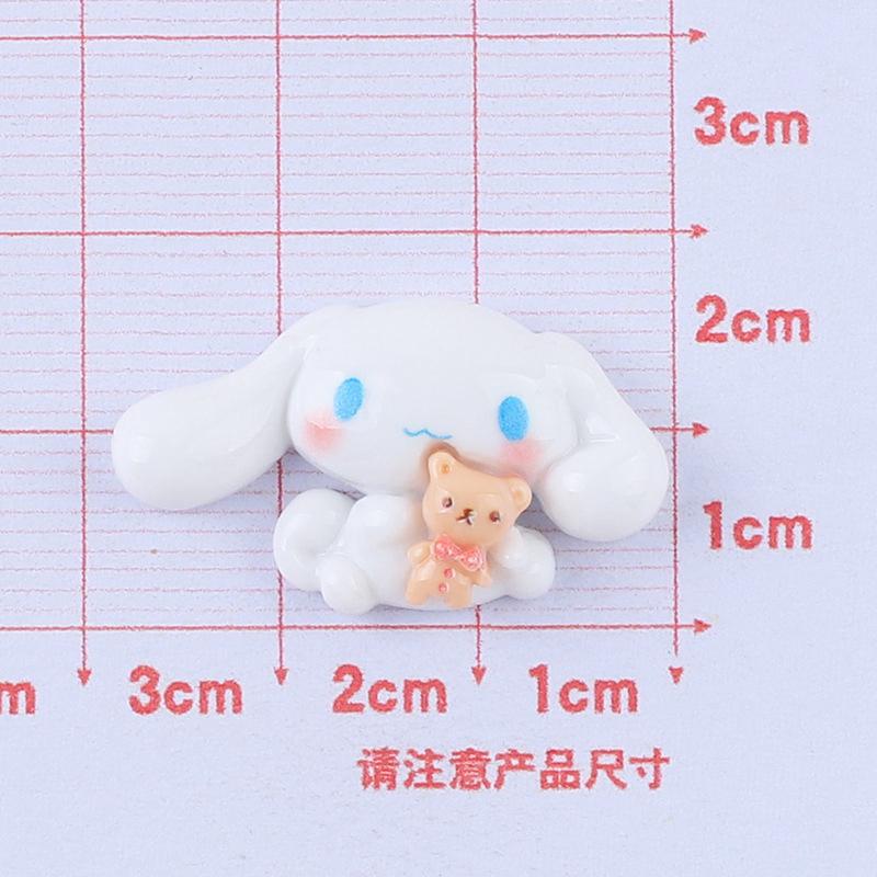 10 Pcs New Mini Kawaii Cartoon Big Eared Dog, Peach Heart Series Resin Scrapbook Diy Miniature Ornament Accessories A27
