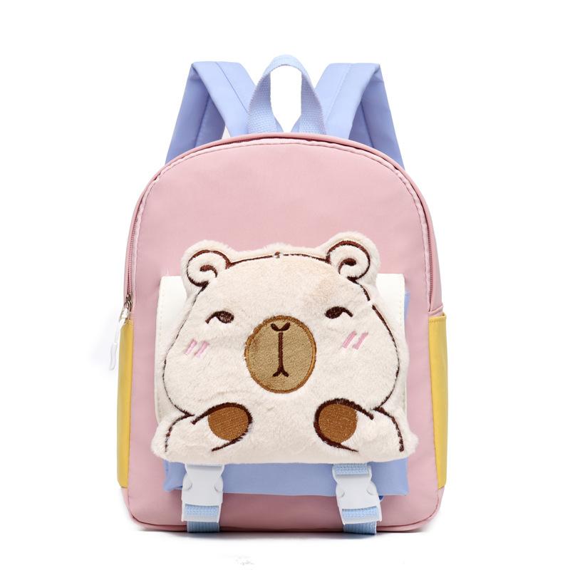 Schoolbagins Cute Girl Backpack Versatile Casual Children's Backpack Large Capacity Plush Doll Kindergarten Small School Bag