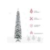 HOMCOM Sapin De Noël Artificiel, Enneigé, Design Étroit, Ignifuge, 210 Cm, Vert/blanc