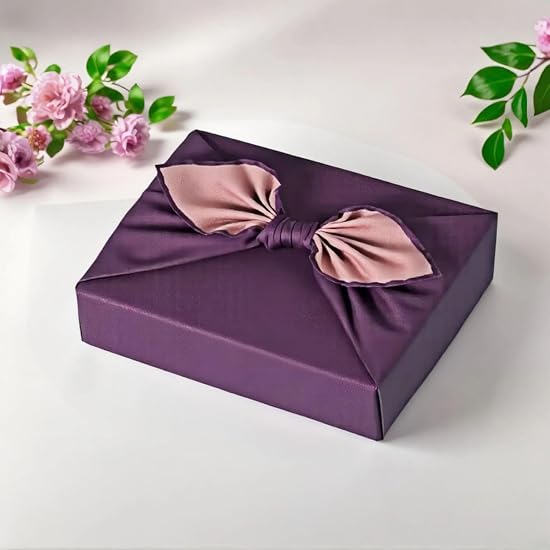 Furoshiki Reversible Stylish Large Size Wrapping Cloth, Solid Color, 90cm, Double-sided Dyeing, Four