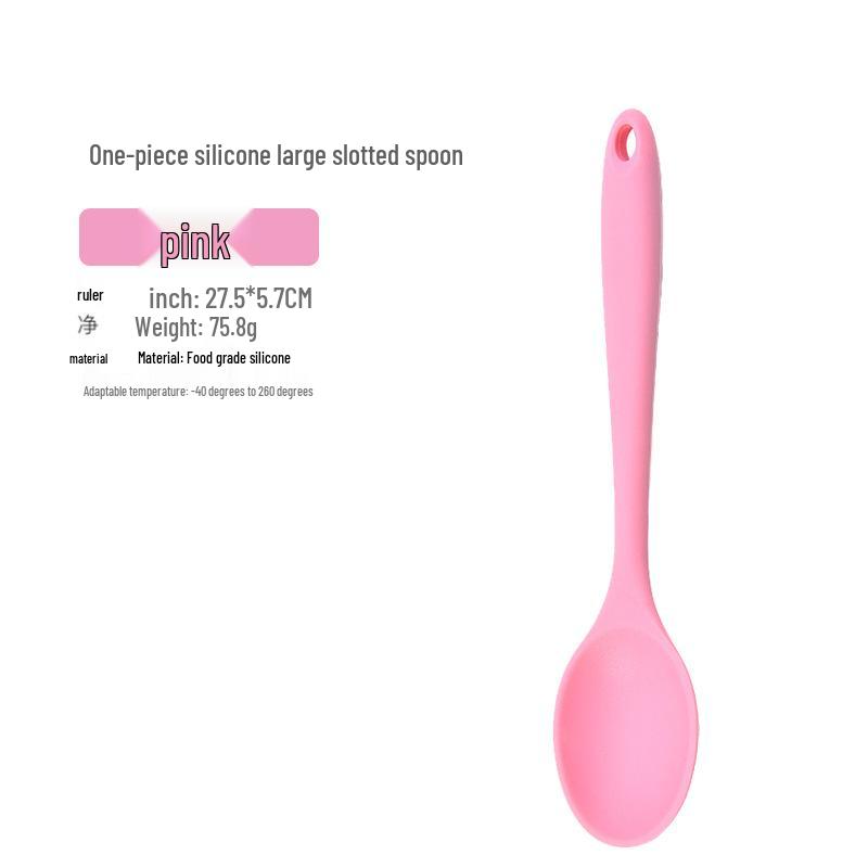 Integrated Silicone Cooking Spoon Set - Non-Stick, Multi-Purpose Rice, Seasoning, Soup, Wok, and Stir-Fry Spoons.