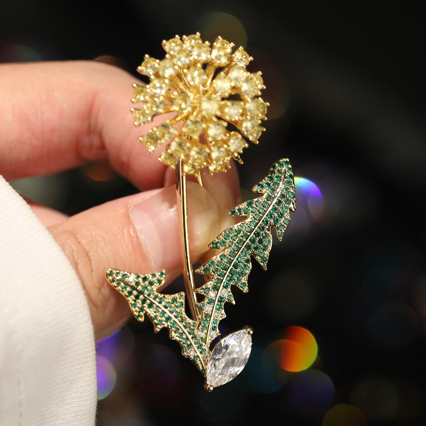 Elegant Pastoral Dandelion Brooch for Women s Cardigans
