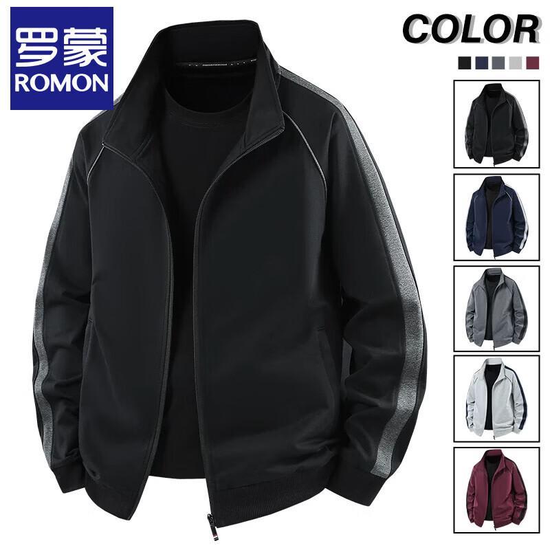 Romons Men's Breathable Zip-Up Stand Collar Sports Jacket