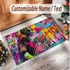 American Football Theme Soft Crystal Velvet Rug Custom Name & Text Print Non Slip Floor Rug for Bedroom Living Room