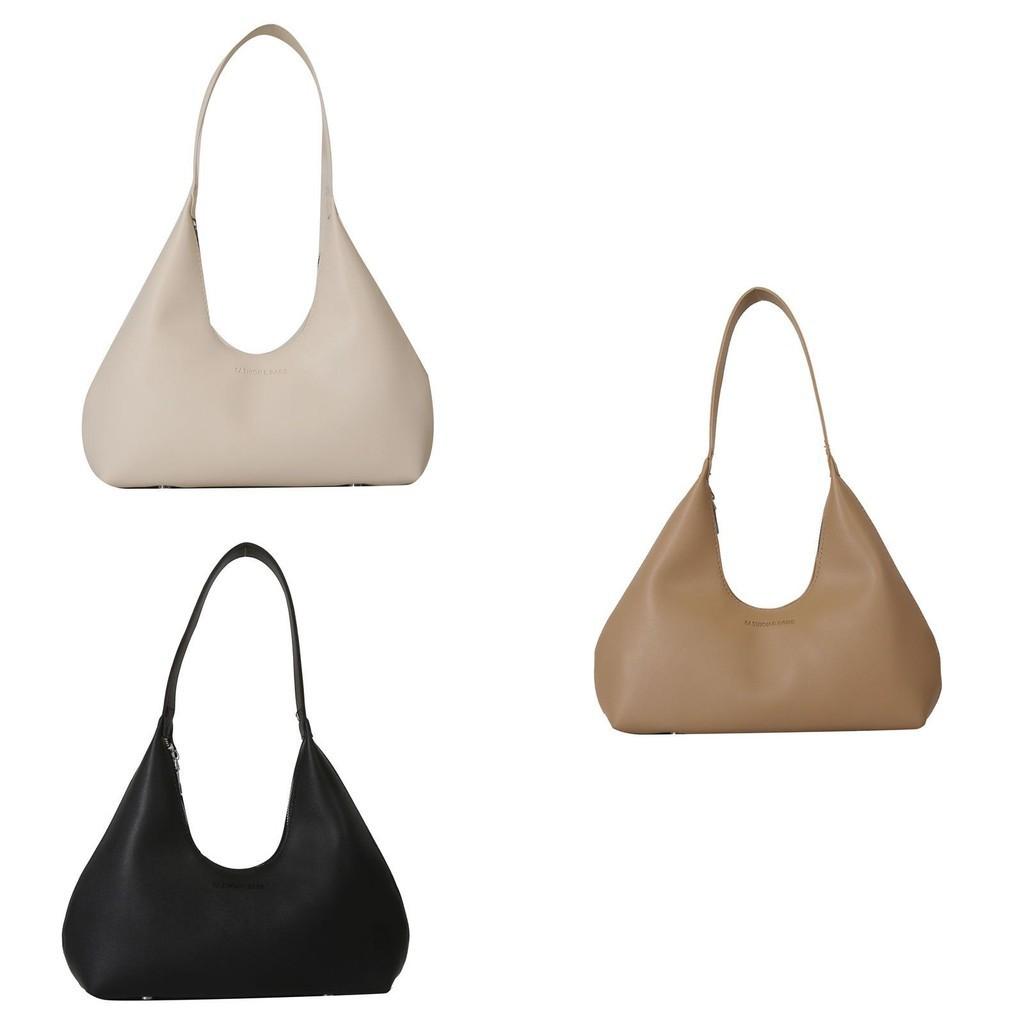 Trendy Street Style Pure Color Pu Shoulder Bag 2023 Autumn Winter New Stylish Commuter Handbag Medium Size