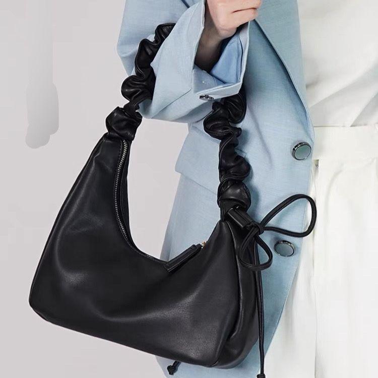 

Fashiable Korean Style Cloud Hobo Shoulder Bag Multi-Functial Soft Pleated PU Leather Crossbody Bag чорний