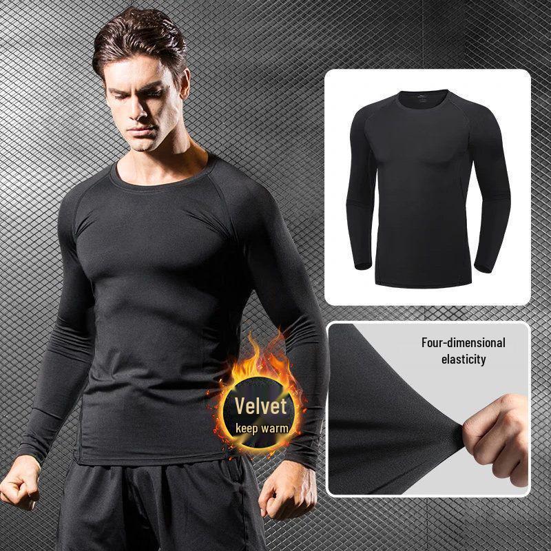 Herren Quick-Dry Langarm Fitnessbekleidung für Herbst/Winter - Hohe Elastizität Lauf-, Fußball-, Basketball-Trainingsshirt