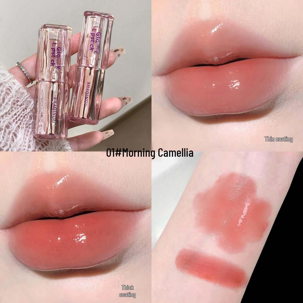 Shaqi Nuo Crystal Clear Lipstick: Mirror Finish, Plump Lips, No-Makeup Look, Korean Style, Long-Lasting, Youthful Gloss.