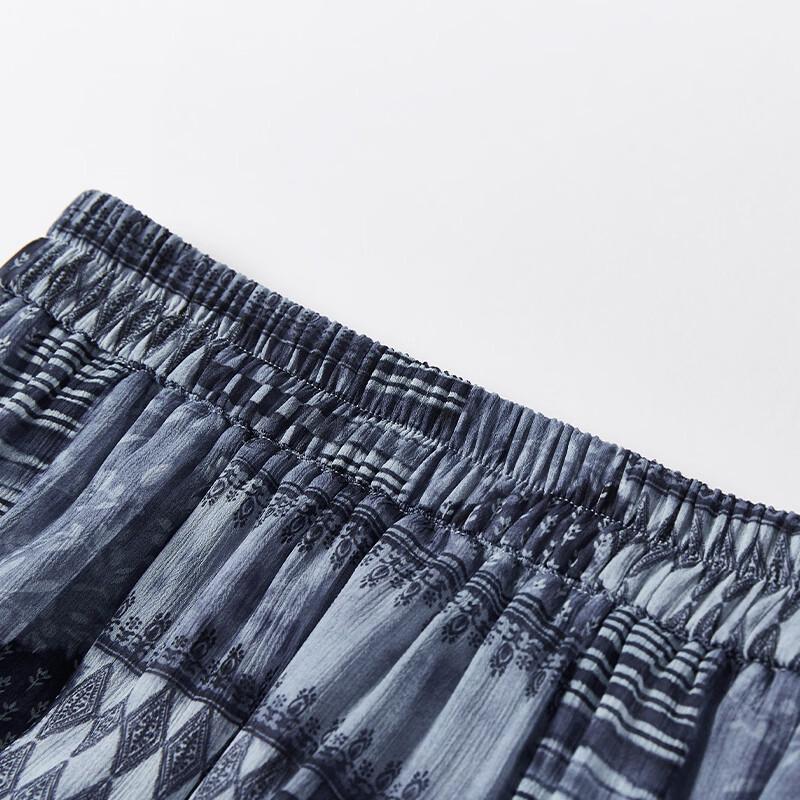 Xiangying Printed Plaid Mesh Half Skirt