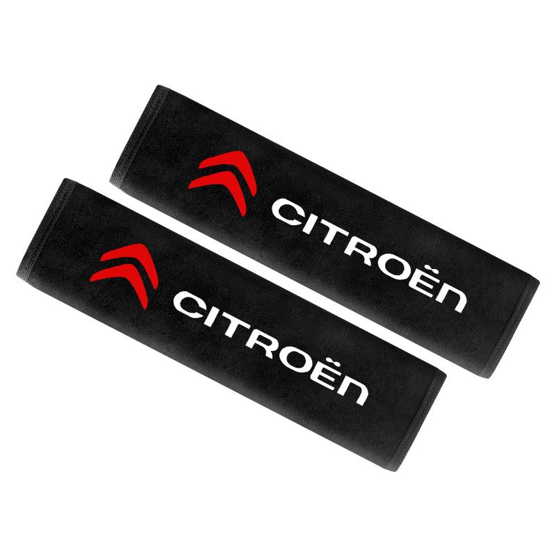 Accessoires d'intérieur de voiture Housse de ceinture de sécurité en suède et duvet Protection épaule et cou pour Citroen C4 C3 C5 C1 C2 Berlingo C-Elysee