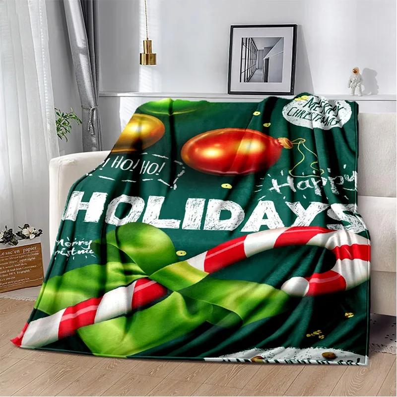 Merry Christmas Tree Santa Claus Kids Gift Cartoon Plush Blanket,Flannel Blanket Throw Blanket for Living Room Bedroom Bed Sofa