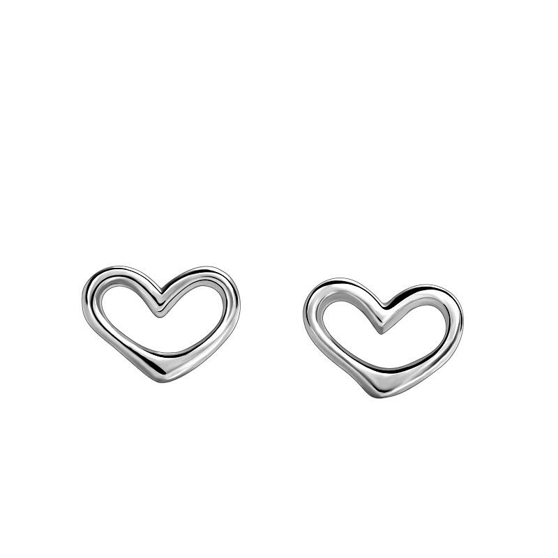 Jewelry Hollow Love Stud Earrings Korean Style Temperament Silver Needle Fashion Earbone Stud Female Ins