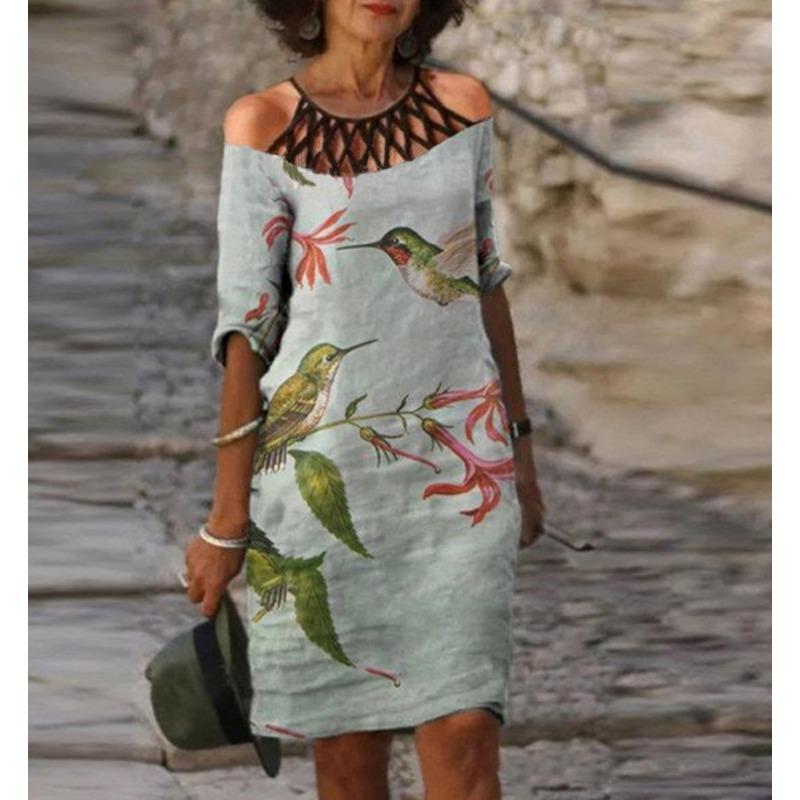 QICED Fashion Summer Spring 1/2 Sleeves Casual Dresses