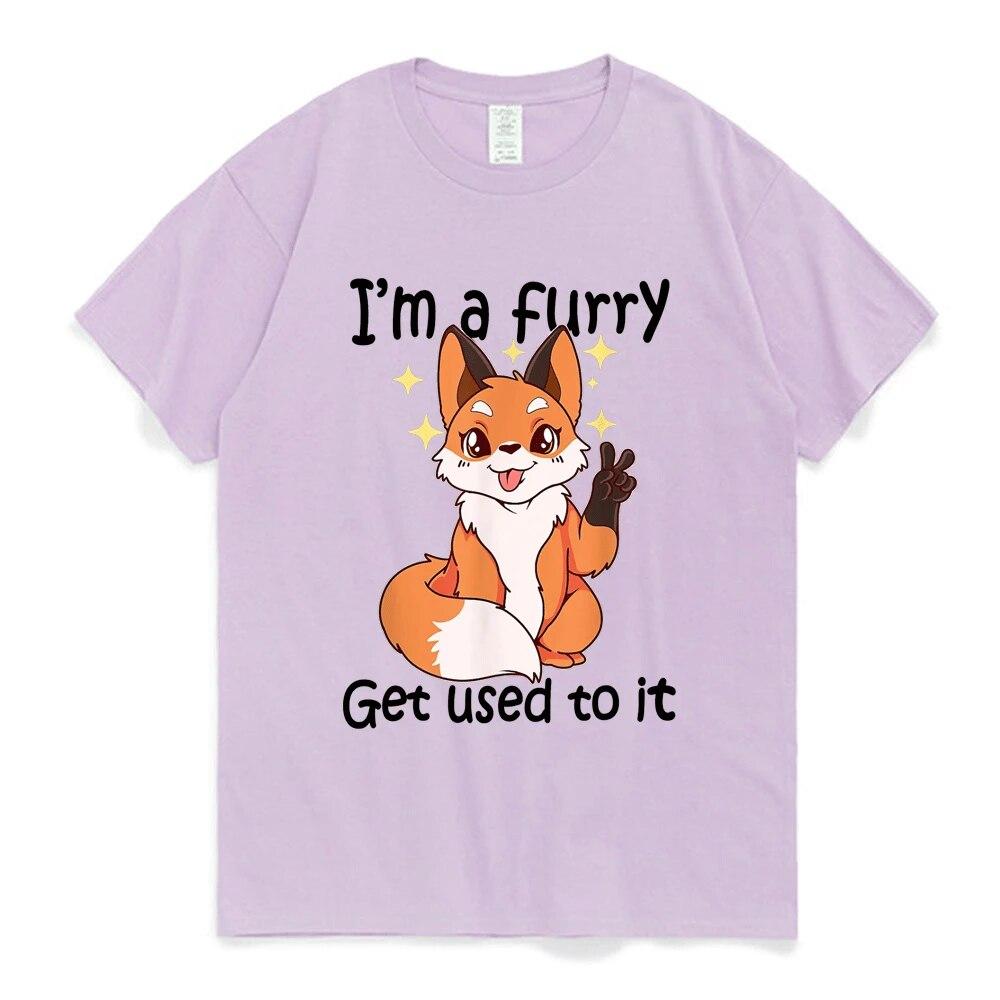 Cute Furry Im A Furry Get Use To It Essential T-Shirt Kawaii Funny Graphic Print T Shirt Unisex Women Summer 100% Cotton Tee Shirt