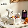 Cute Ghost Figurine Bowl Halloween Candy Bowl, 3D Printed Snack Storage Table Centerpiece Container, Tabletop Dish Serving Tray for Party Decor Spooky