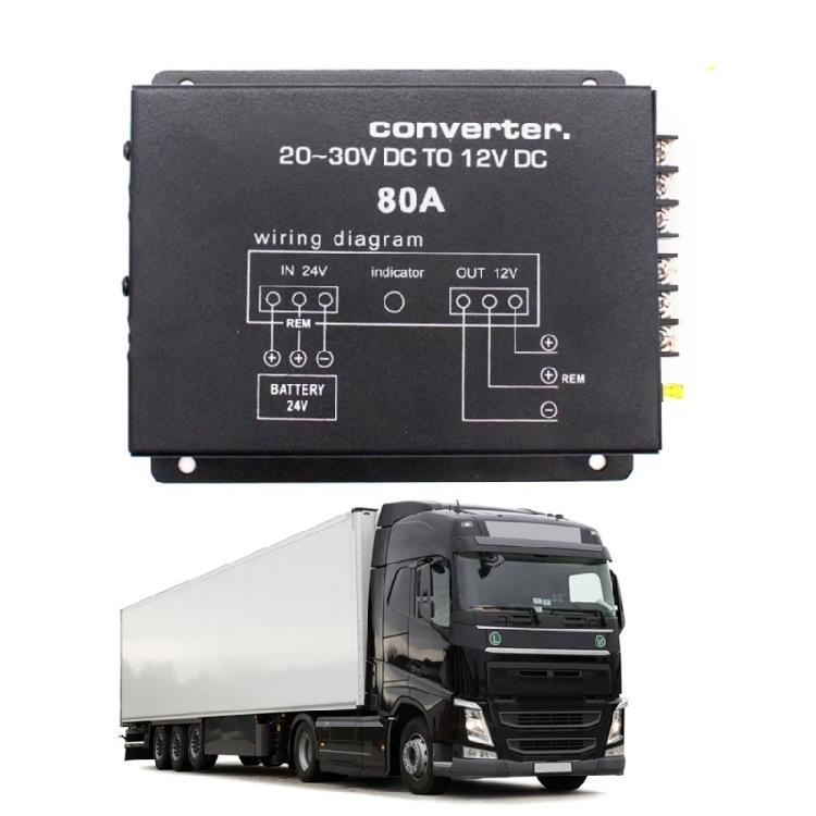 Mehrzweck-Auto-LKW-Netzteil 24V auf 12V, 720W-1200W Konverter Einfache Installation für elektronische Geräte im Automobil