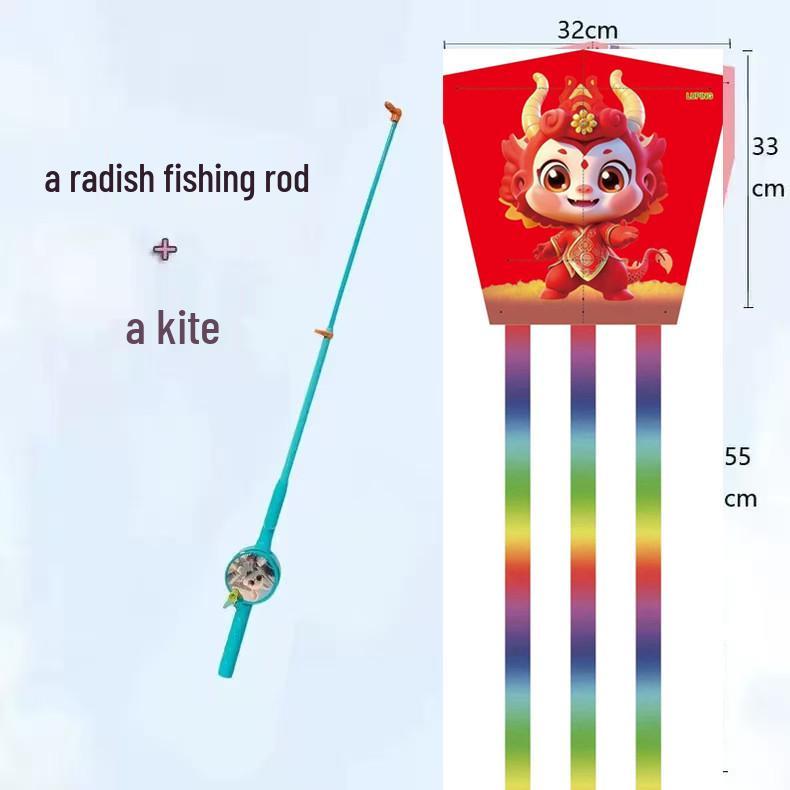 Weifang Traditional Handmade Fishing Rod Kite: Easy-to-Fly Outdoor Parent-Child Fun Kite for Adults & Children