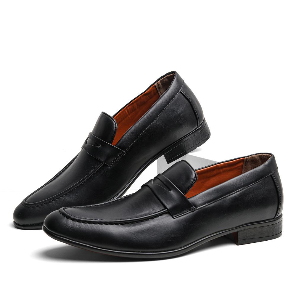Scarpe Business da Uomo a Mocassino Casual con Punta in Pelle Nera a Calzata Rapida Uomo