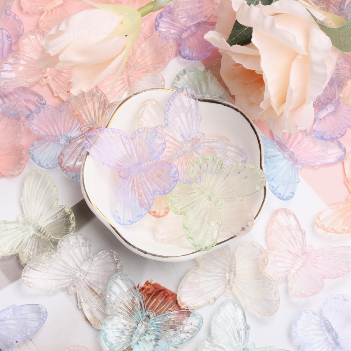 

Gifts Creative Loose Beads Fashion 32*40.9mm Handmade Acrylic Butterflies beads